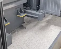 Dryfoam beads filling the containment around the base of an oil-filled transformer